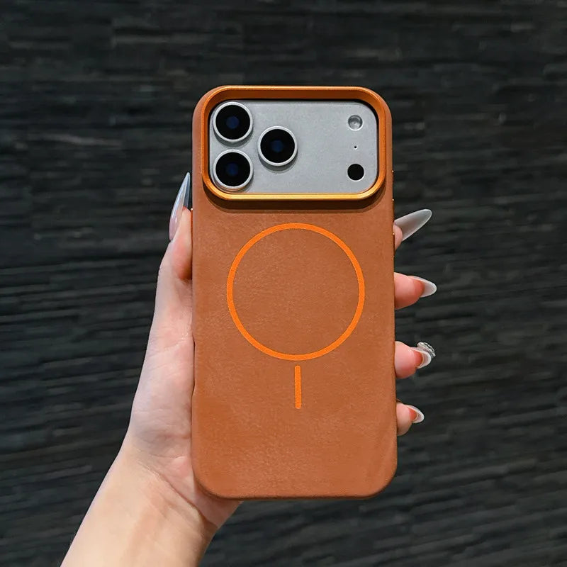 كفر آيفون مغناطيسي ELVEV جلد PU ناعم بتغطية كاملة – حماية فاخرة بتصميم أنيق