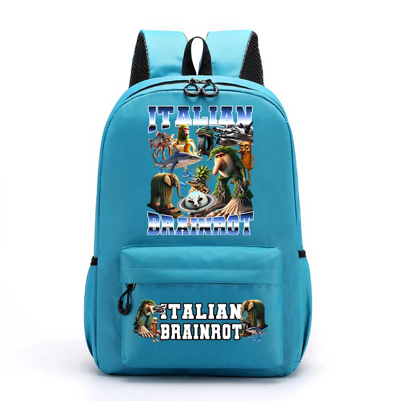 حقيبة أطفال إيطاليان برينروت بطابع الحيوانات، حقيبة مدرسية كرتونية بسعة كبيرة