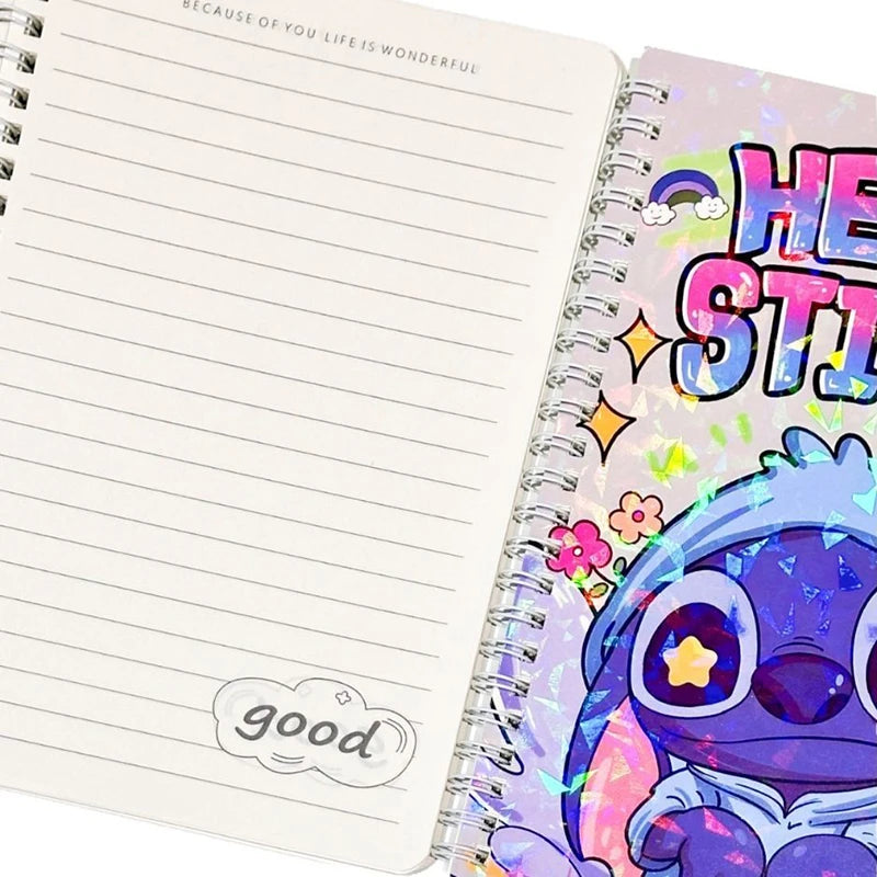 مجموعة 4 دفاتر حلزونية مقاس A5 من ديزني بتصميم ستتش (Stitch)