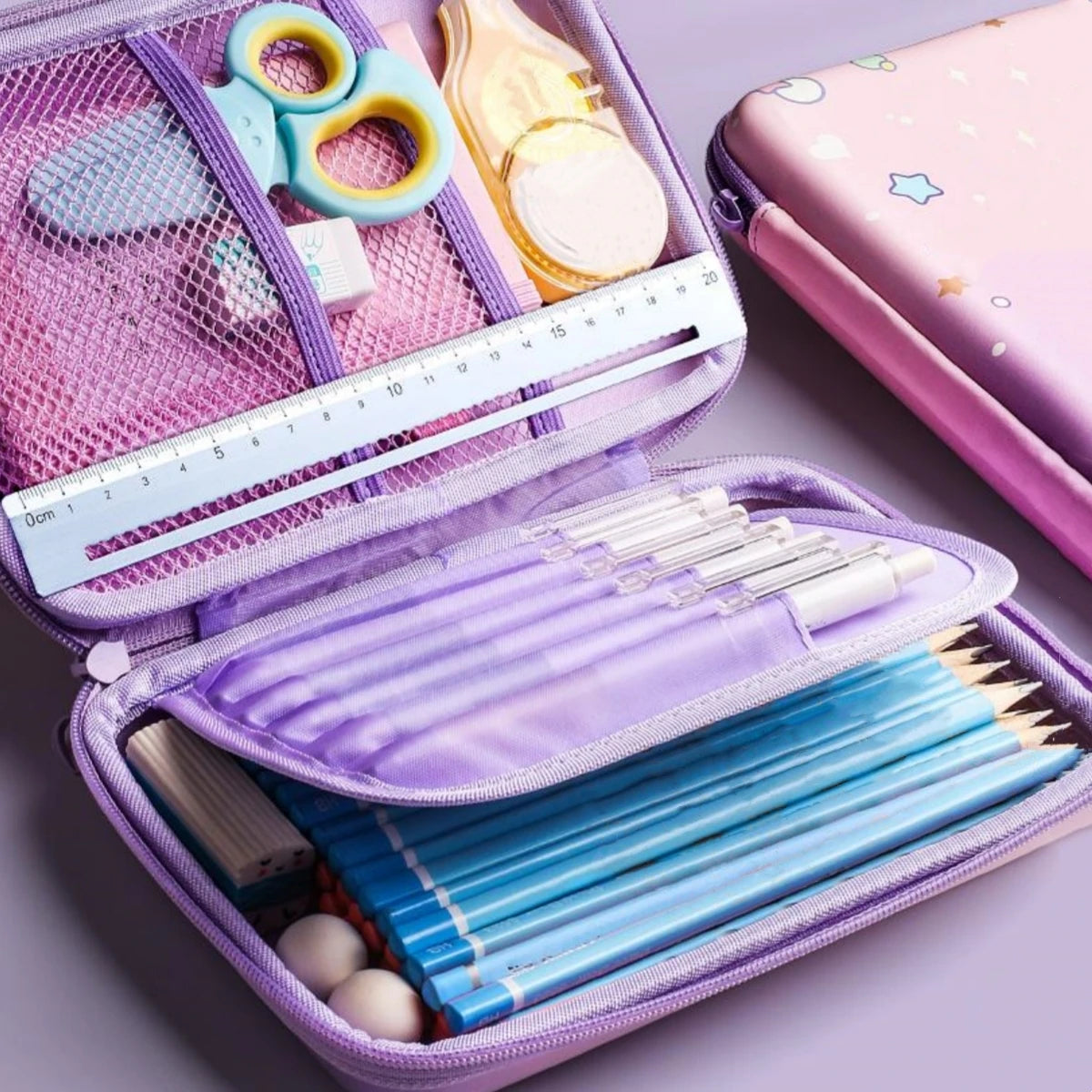 مقلمة يونيكورن 3D من EVA – ضد الماء، تصميم كرتوني لطيف مع حامل أقلام، لتنظيم الأدوات المدرسية