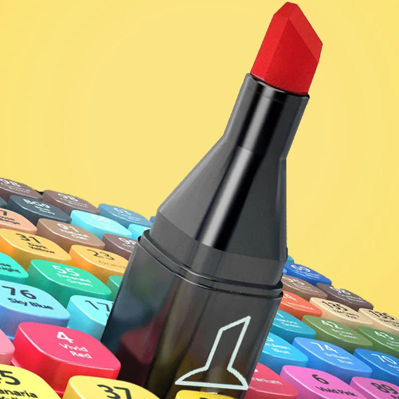 مجموعة ماركر بألوان متعددة – من 24 إلى 168 لون، برأس فرشاة للرسم، التحديد، والكتابة الفنية