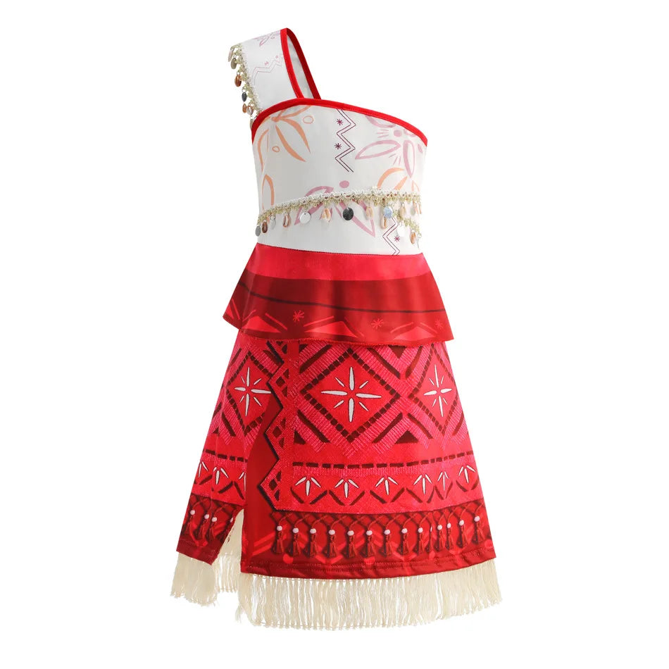 زي تنكري لشخصية موانا – إصدار مستوحى من فيلم Moana 2 | فستان أميرة المحيط للبنات