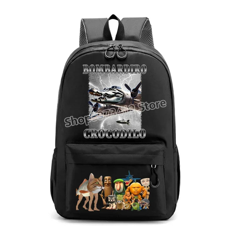 حقيبة ظهر إيطاليان برينروت بتصميم كرتوني عصري، حقيبة مدرسية بسعة كبيرة للطلاب، مثالية للعودة إلى المدرسة مع مساحة للكتب وا