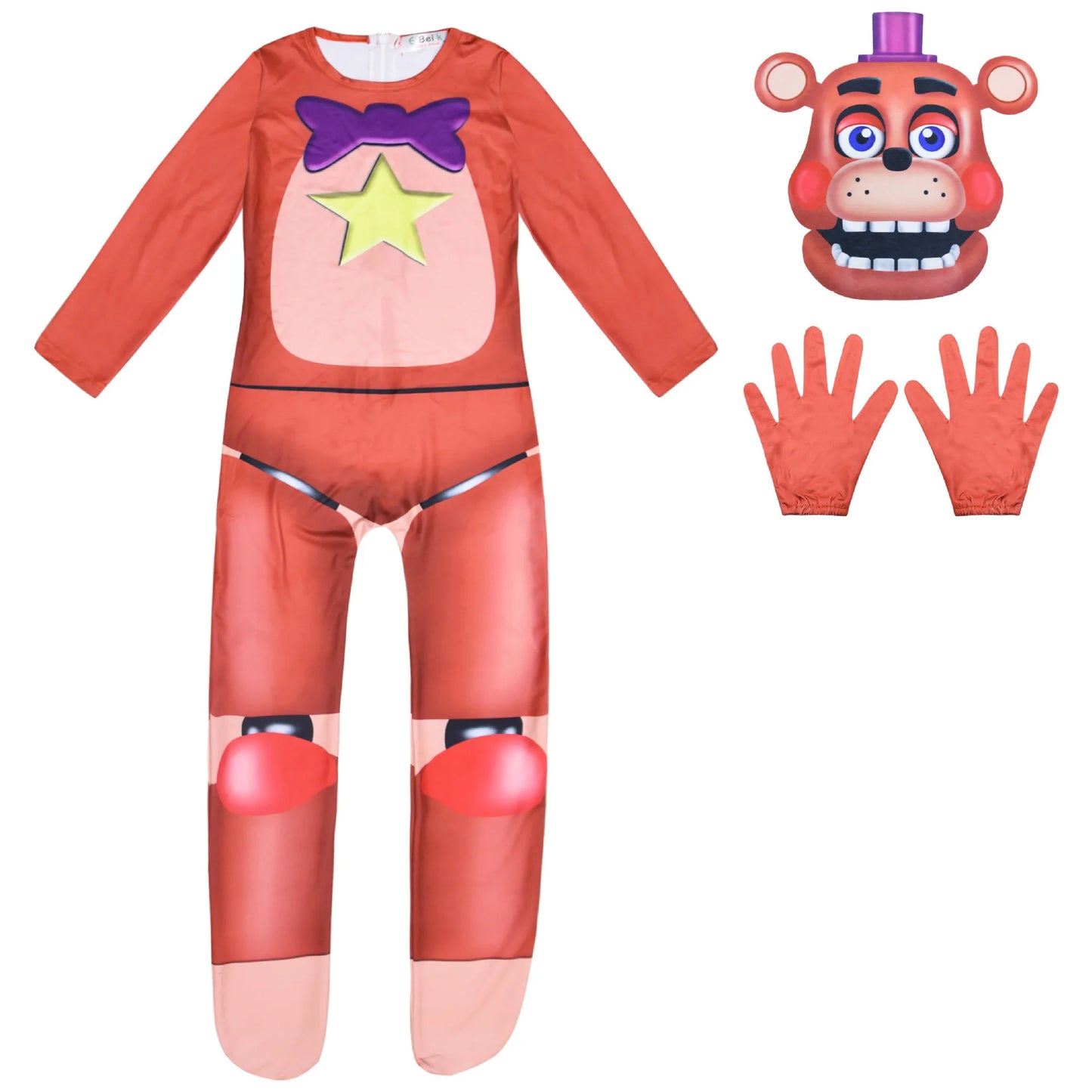 بدلة تنكرية كاملة (Jumpsuit) مستوحاة من شخصية فريدي (Freddy) في لعبة الرعب الشهيرة Five Nights at Freddy's