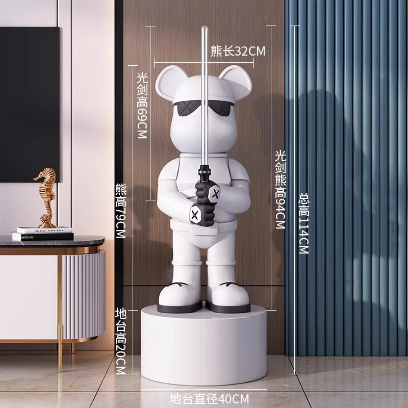 دبدوب ديكوري فاخر بحجم كبير – مع سيف مضيء، تصميم عصري وأنيق