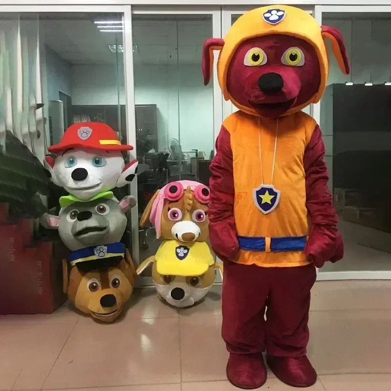 زي تميمة شخصيات "باو باترول" للكبار – طقم تمثيلي كامل للمناسبات الإعلانية والحفلات