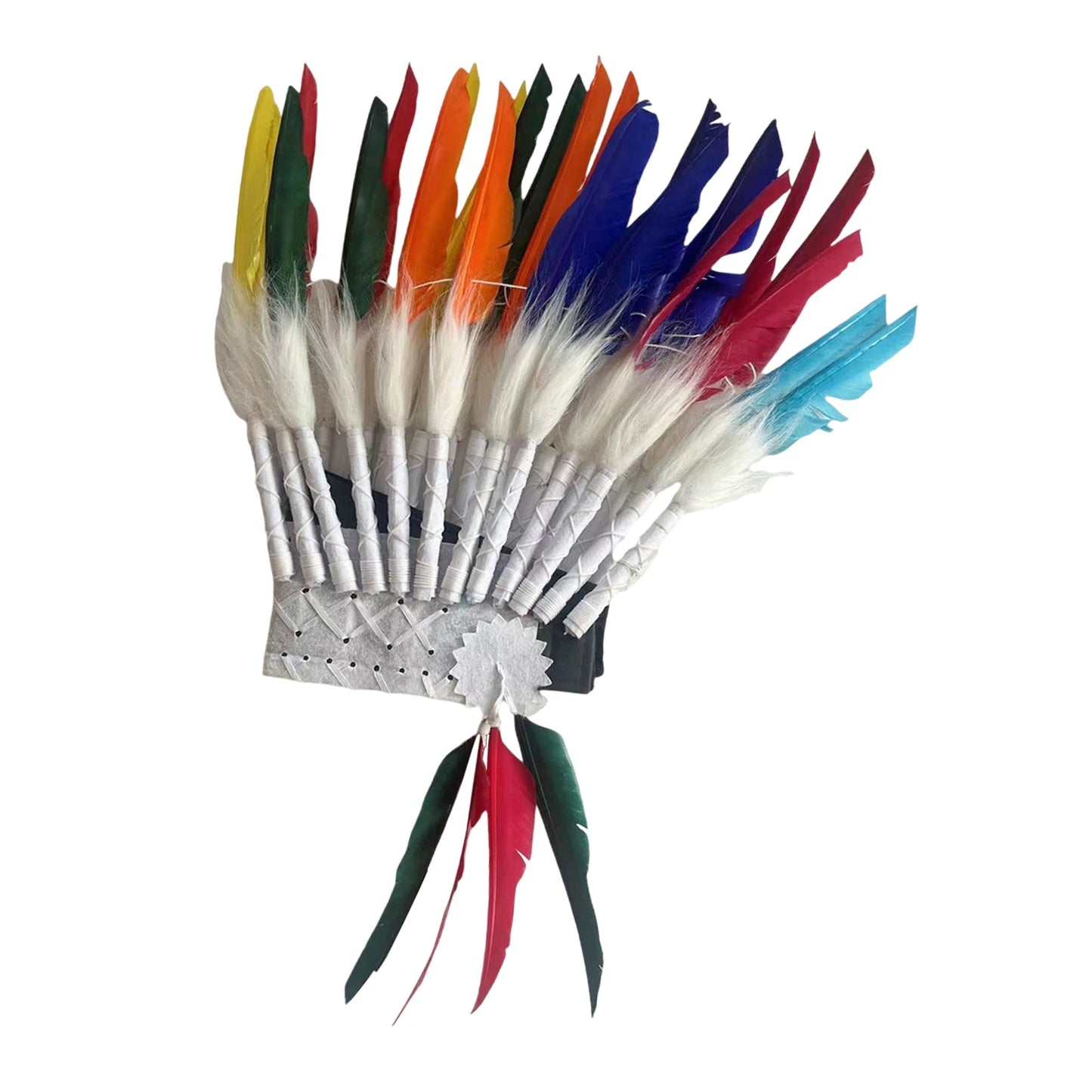 غطاء رأس هندي بريش فاخر – للكبار رجال ونساء | زينة حفلات وتنكر – خفيف وفخم للعروض والكوسبلاي