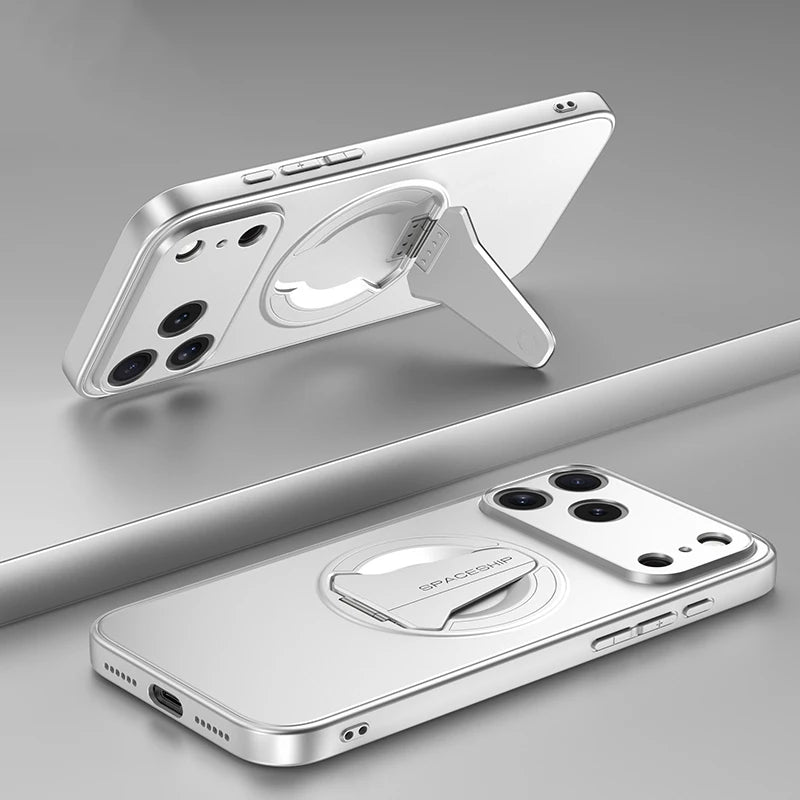 كفر آيفون مغناطيسي KEYSION بستاند عمودي – سيليكون + PC مطلي مع حماية ضد الصدمات