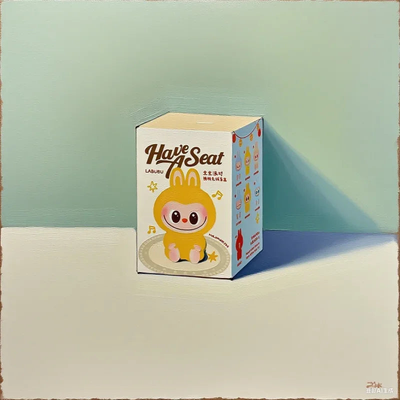 مجسم مكتبي لطيف من MINISO – تصميم وجه وحش مكرون بمينا على شكل قلب V3، مصنوع من PVC، للزينة المكتبية، هدية عيد ميلاد.