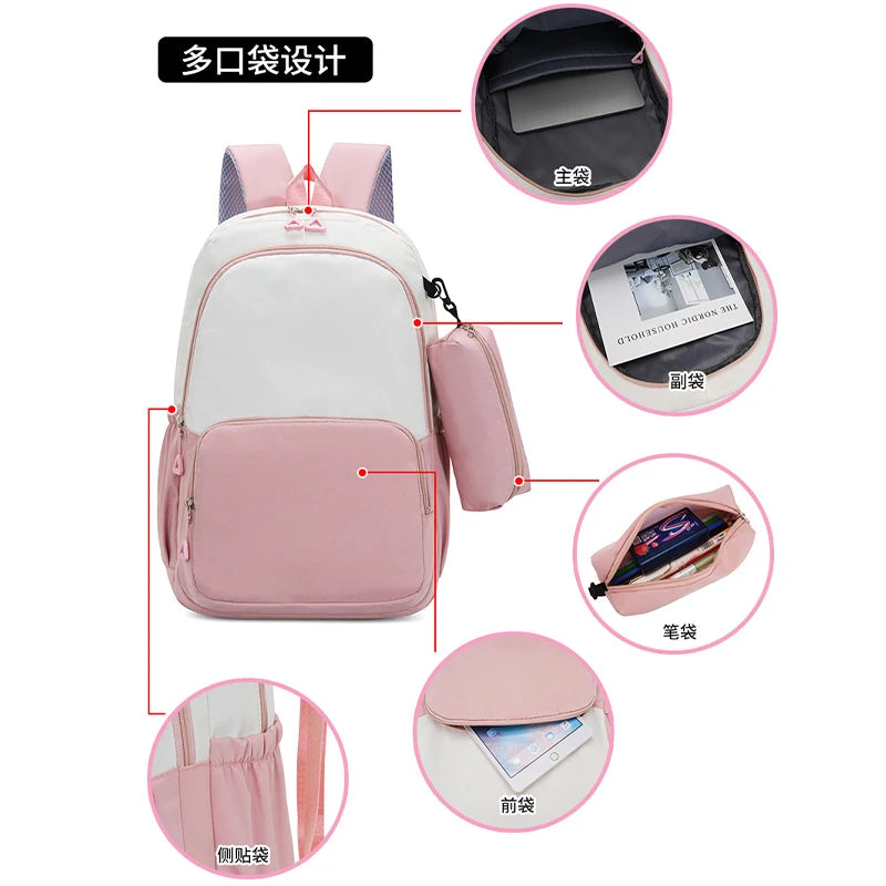 حقيبة ظهر إيطاليان برينروت مع مقلمة، تصميم أنمي عصري، حقيبة مدرسية عالية السعة للبنين والبنات، مع مساحة لتخزين الأدوات الم