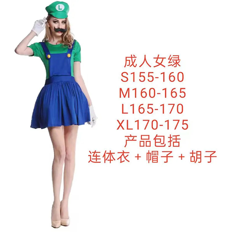 زي تنكري لشخصيات لويجي وماريو – من ألعاب الأنمي والسوبر ماريو | طقم كامل للكبار والأطفال