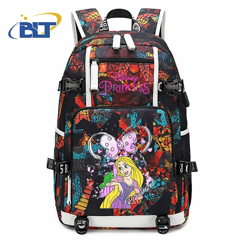 حقيبة ظهر للأطفال مطبوعة بشخصية ميني ماوس وأميرات ديزني