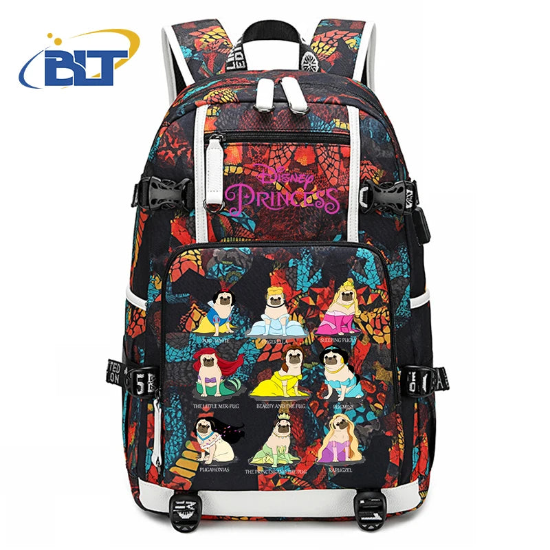 حقيبة ظهر للأطفال مطبوعة بشخصية ميني ماوس وأميرات ديزني