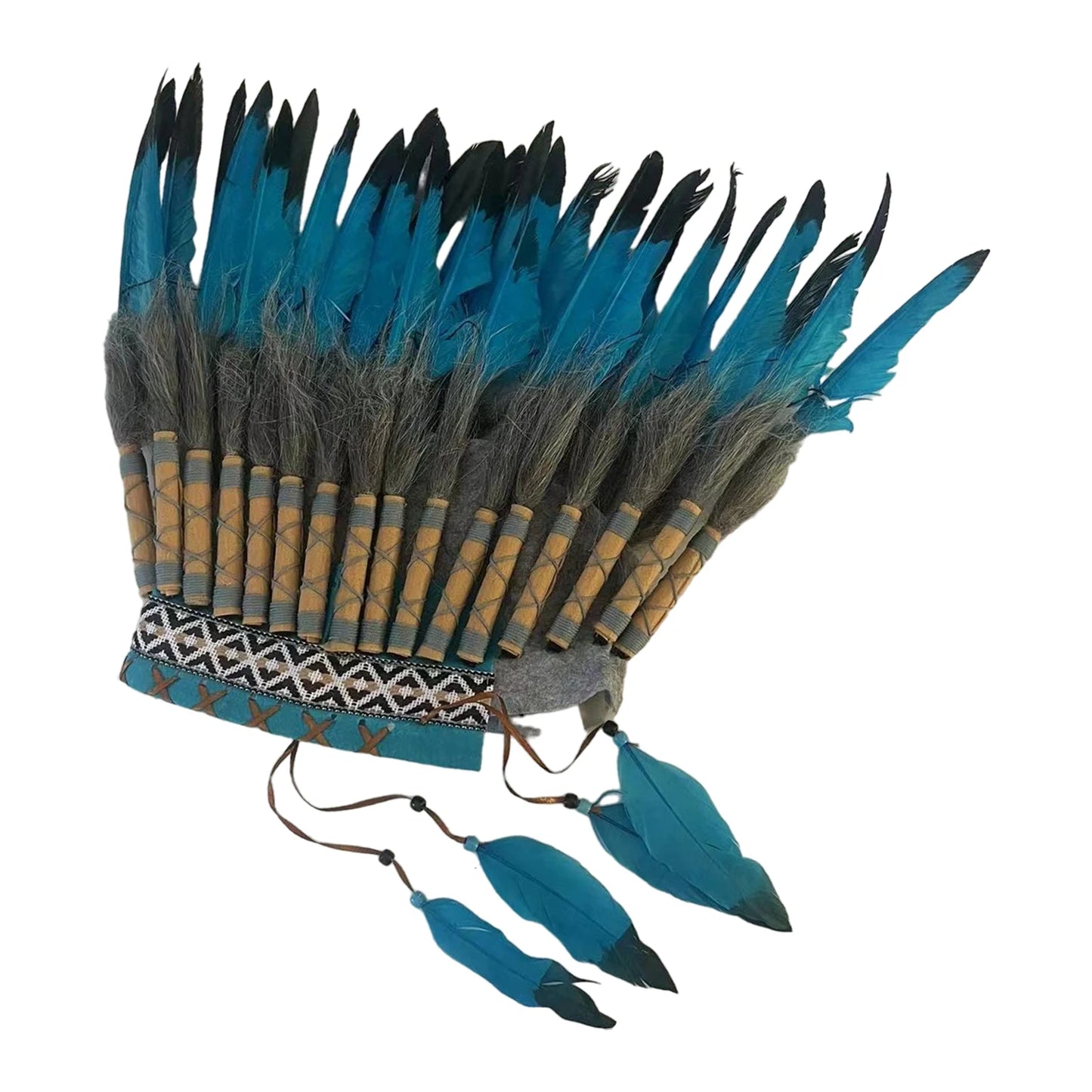 غطاء رأس هندي بريش فاخر – للكبار رجال ونساء | زينة حفلات وتنكر – خفيف وفخم للعروض والكوسبلاي