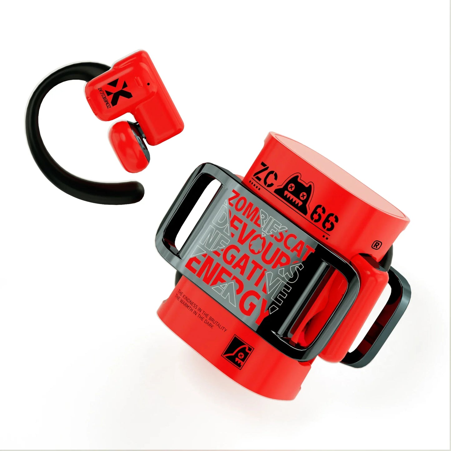 سماعة ZOMBIESCAT B9 بلوتوث 5.4 – نظام مزدوج (OWS / TWS) | صوت عالي + مايك + مقاومة للماء – مثالية للرياضة والمكالمات