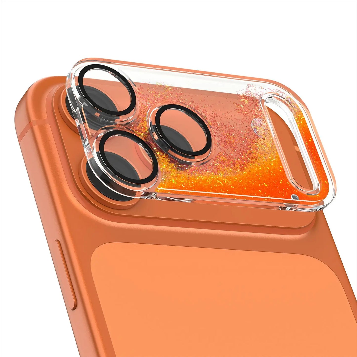 لاصق عدسة كاميرا آيفون 17 برو ماكس 3D بلمعة متحركة – حماية كاملة 9D ضد الخدش