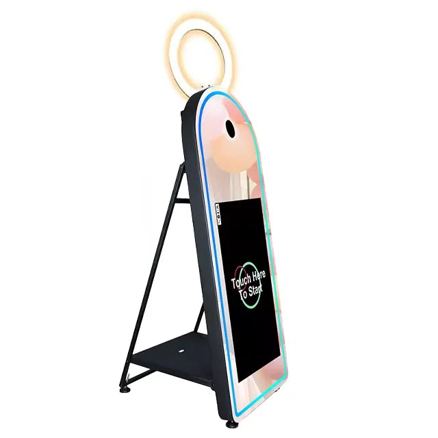 آلة فورية لتصوير السيلفي – مرآة فوتوبوث تفاعلية للحفلات مع كاميرا وطابعة وبرنامج مدمج