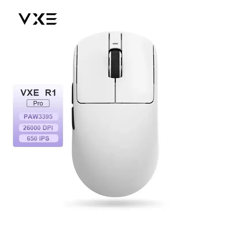 ماوس VGN VXE Dragonfly R1 ProMax – لاسلكي، خفيف، قابل للشحن، بلوتوث، حساس PAW3395 للألعاب الإلكترونية