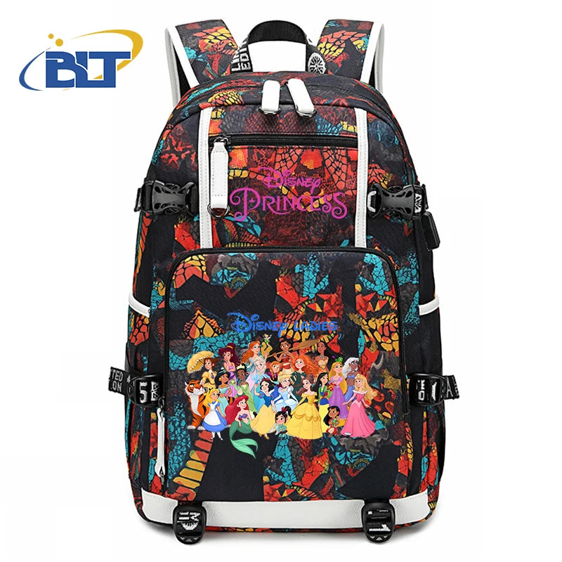 حقيبة ظهر للأطفال مطبوعة بشخصية ميني ماوس وأميرات ديزني