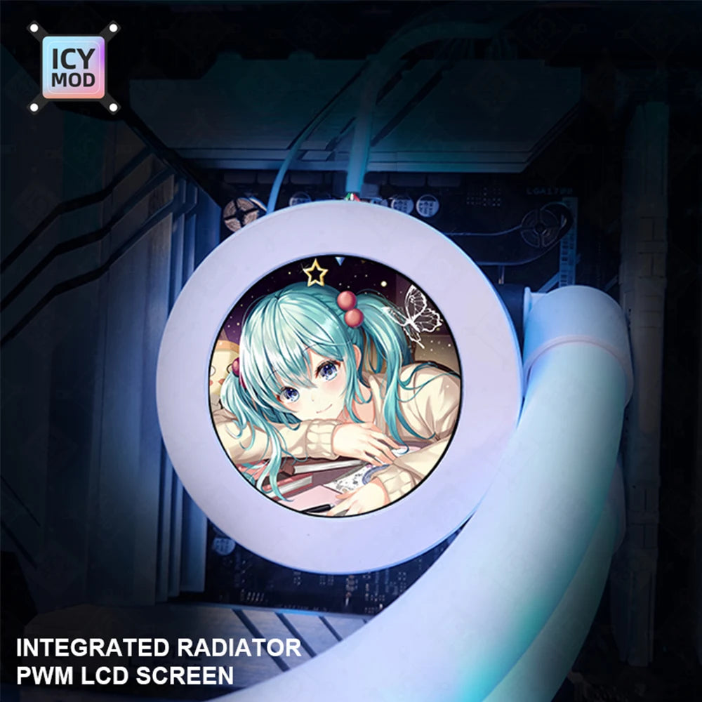 شاشة دائرية 2.1 إنش – عرض ديناميكي لحرارة وأداء النظام (AIDA64)