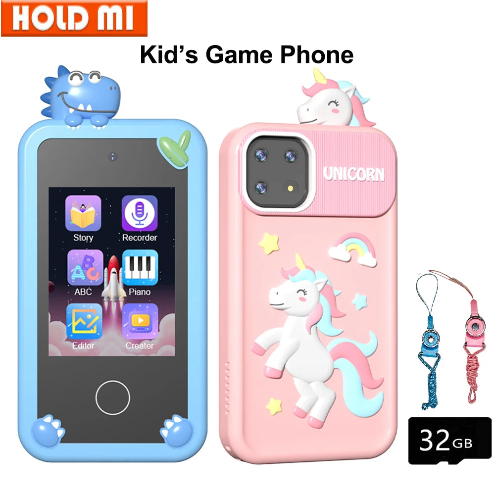 هاتف أطفال ذكي موسيقي – بتصميم يونيكورن كرتوني ولمس تفاعلي | لعبة تعليمية للأولاد والبنات
