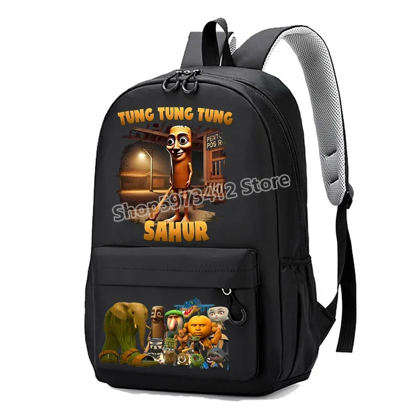 حقيبة مدرسية إيطاليان برينروت بطابع الحيوانات الميم، تصميم كرتوني مضحك بشكل قرش "تللا"، بسعة كبيرة، مناسبة للأولاد والبنات