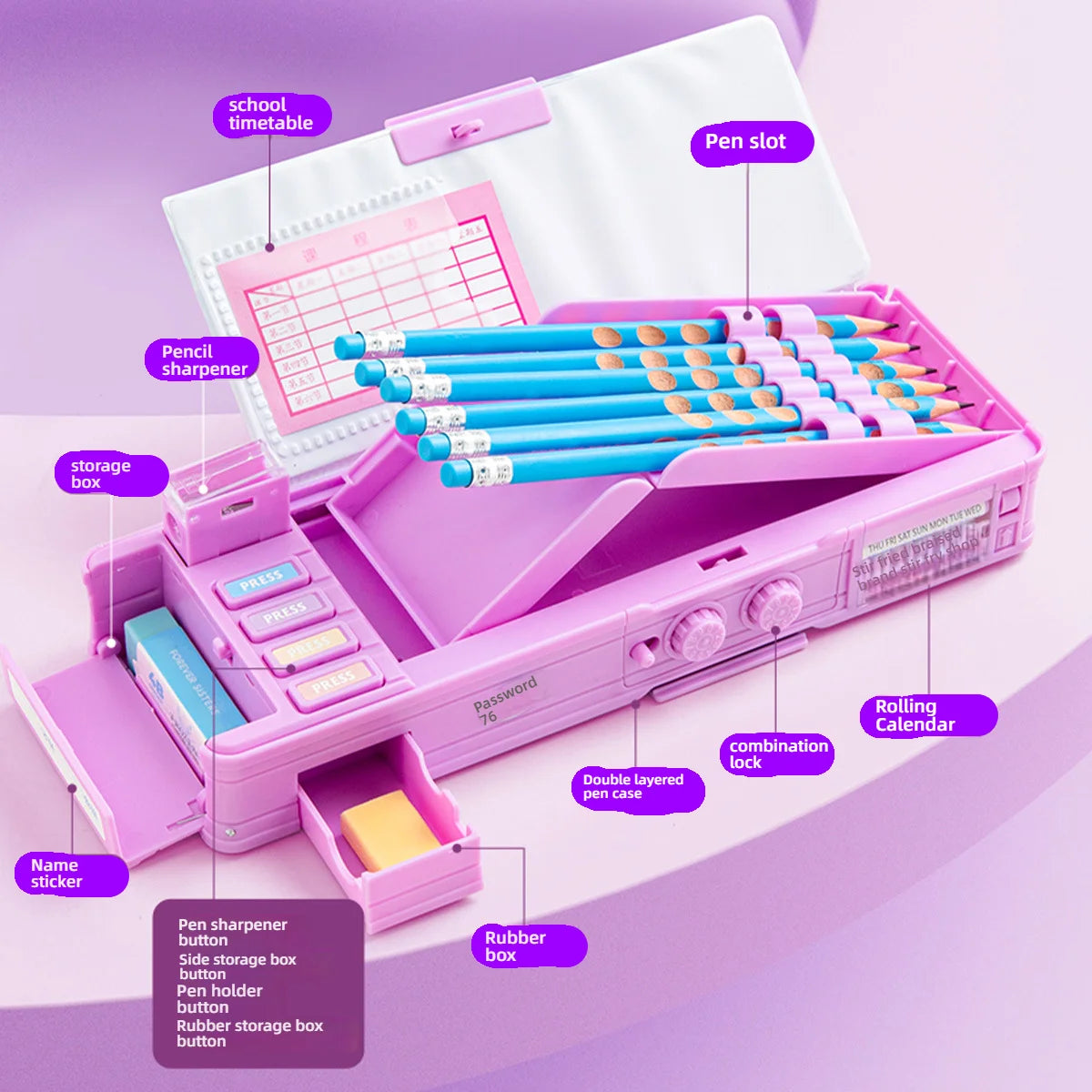 علبة أقلام متعددة الوظائف للأطفال من ديزني