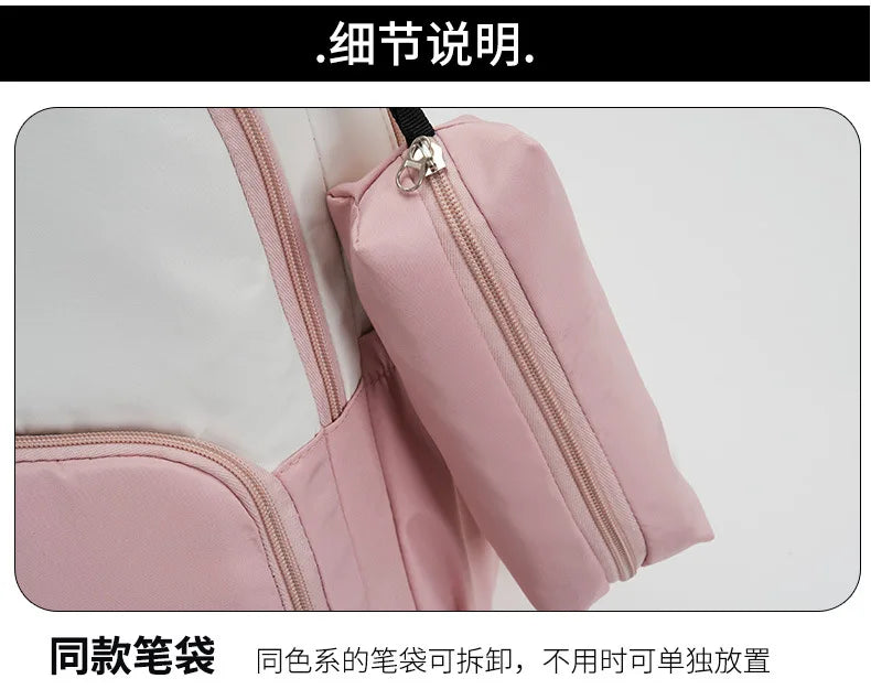 حقيبة ظهر ليلو وستيتش بحروف الأبجدية، حقيبة ظهر عالية السعة للطالبات مع مقلمة، حقيبة مدرسية كرتونية لطيفة، حقيبة أنمي قابل