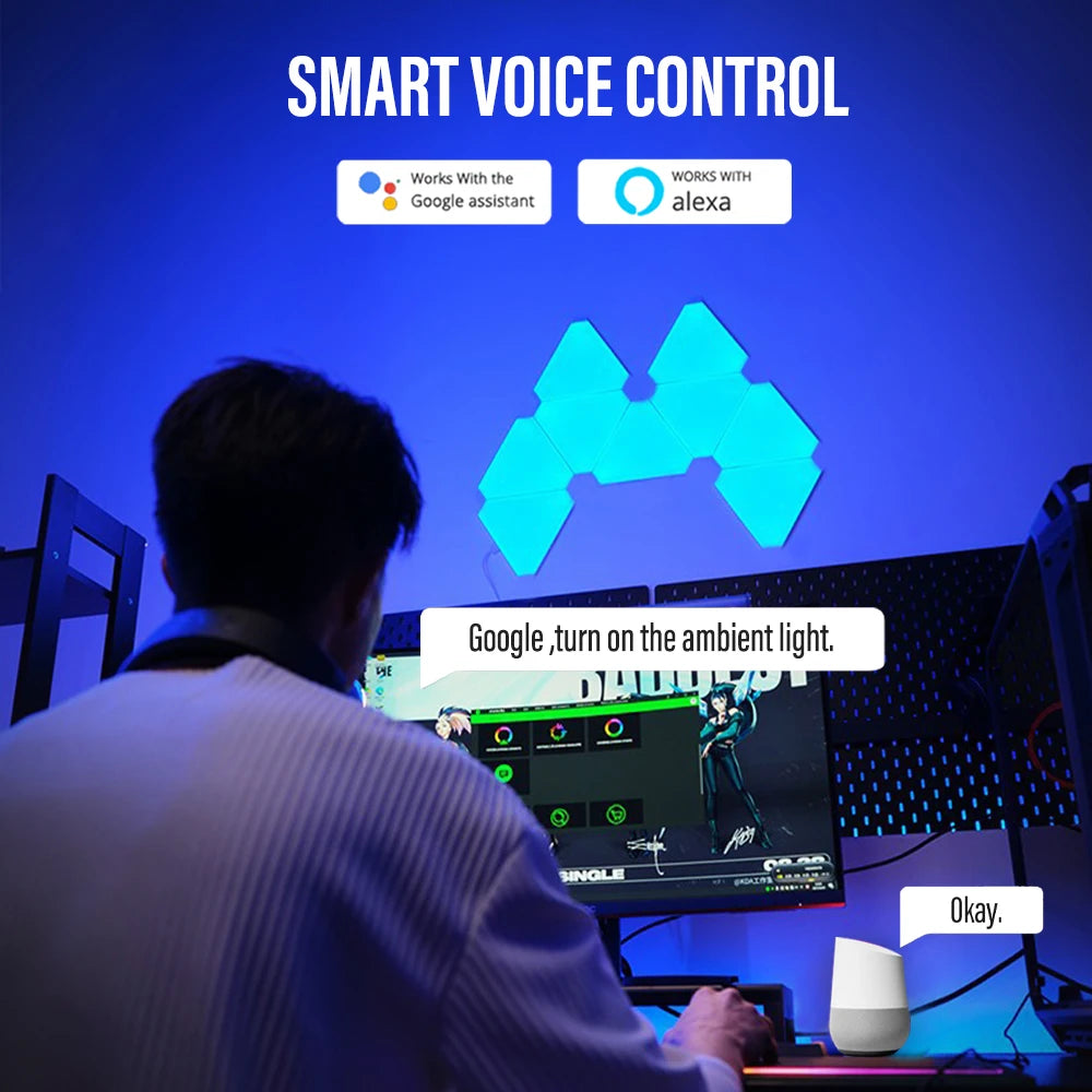 إضاءة ذكية LED مثلثية بتقنية WiFi – RGB وتتحكم فيها بالتطبيق