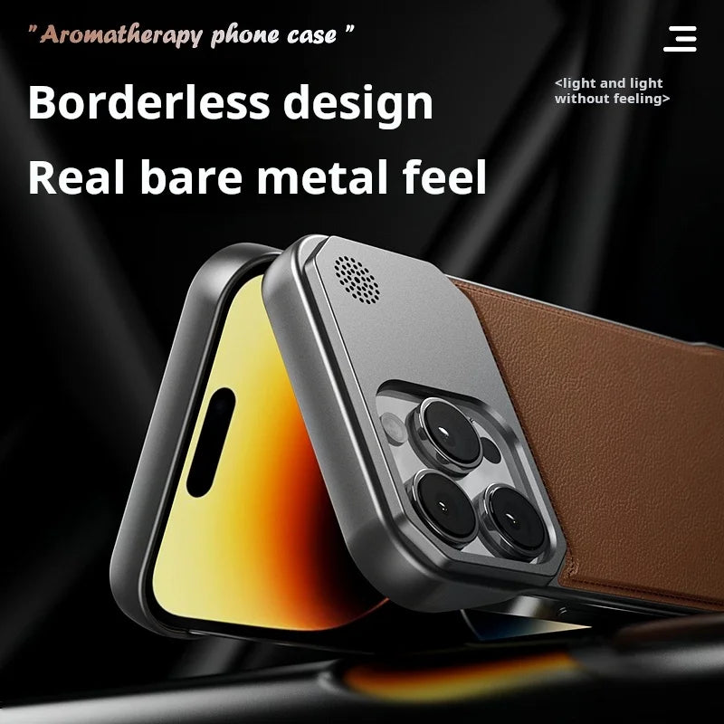 كفر آيفون جلدي فاخر بالعلاج العطري مع MagSafe – حماية مغناطيسية بتصميم أنيق بدون إطار