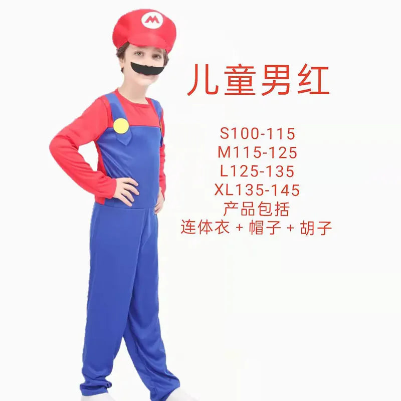 زي تنكري لشخصيات لويجي وماريو – من ألعاب الأنمي والسوبر ماريو | طقم كامل للكبار والأطفال