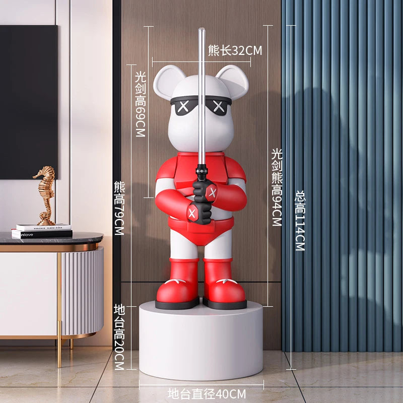 دبدوب ديكوري فاخر بحجم كبير – مع سيف مضيء، تصميم عصري وأنيق