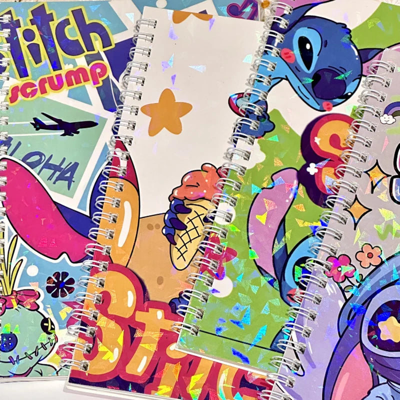 مجموعة 4 دفاتر حلزونية مقاس A5 من ديزني بتصميم ستتش (Stitch)