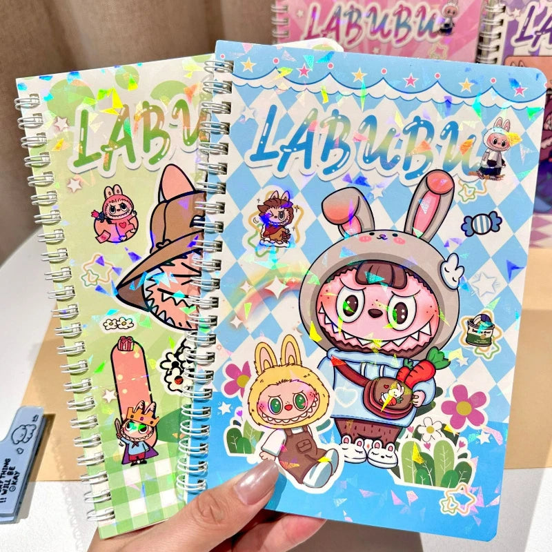 دفتر لابوبو كرتوني حلزوني – 1/3/5/10 قطع بأسلوب عشوائي، تصميم لطيف للطلاب والهدايا