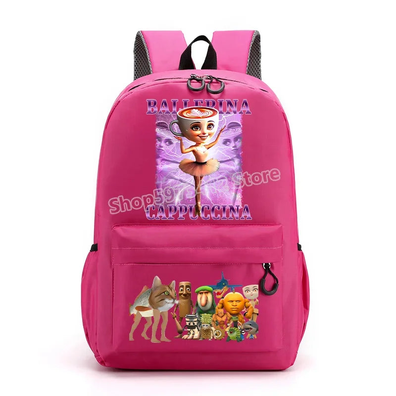 حقيبة ظهر إيطاليان برينروت بتصميم كرتوني عصري، حقيبة مدرسية بسعة كبيرة للطلاب، مثالية للعودة إلى المدرسة مع مساحة للكتب وا